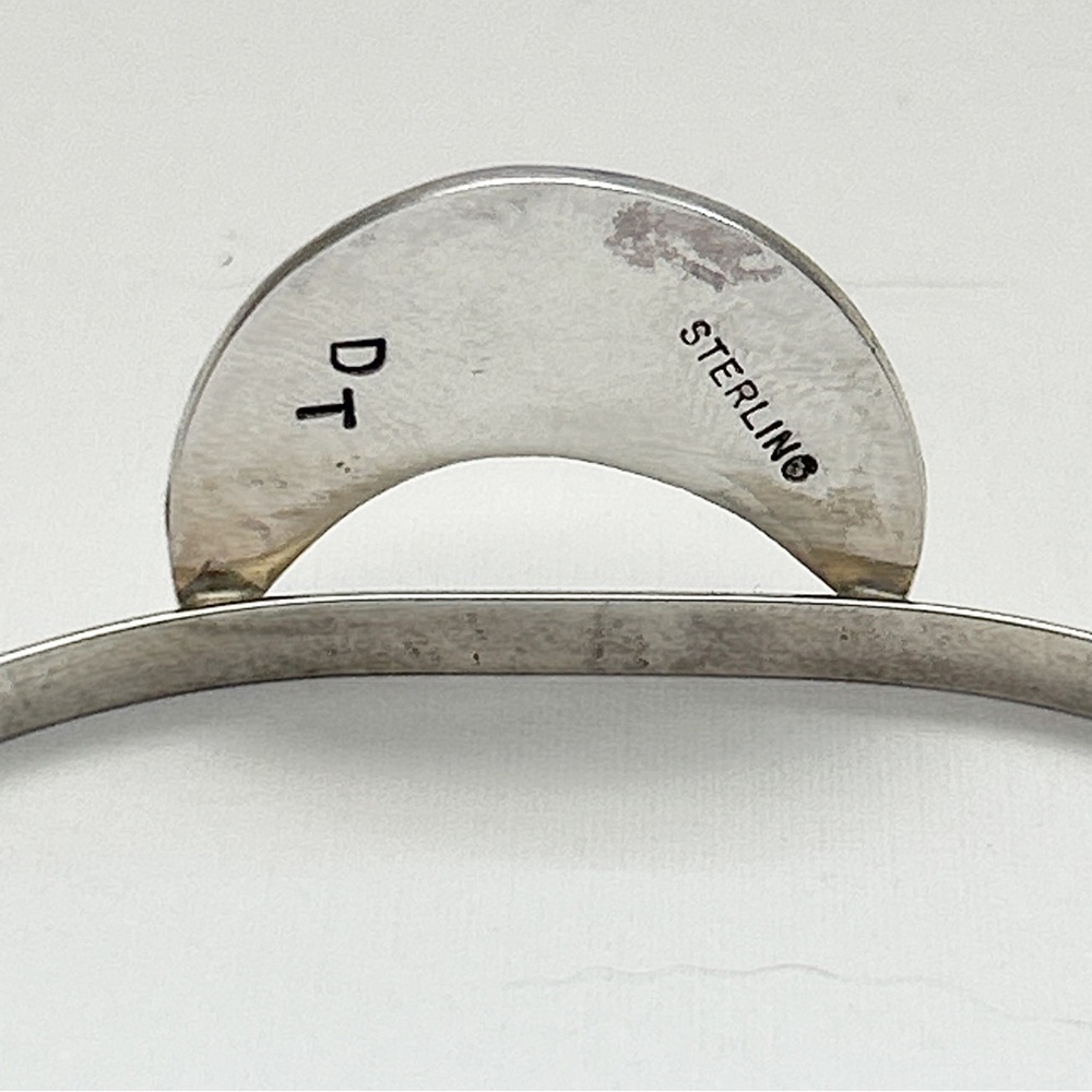 Signed Duane Tawahongva Hopi Sterling Silver Moon Stars Cuff Bracelet - Picture 11 of 12